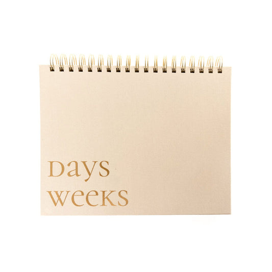 Taupe Fabric - Covered Spiral Weekly Desk Pad - Papergoods - shop_name