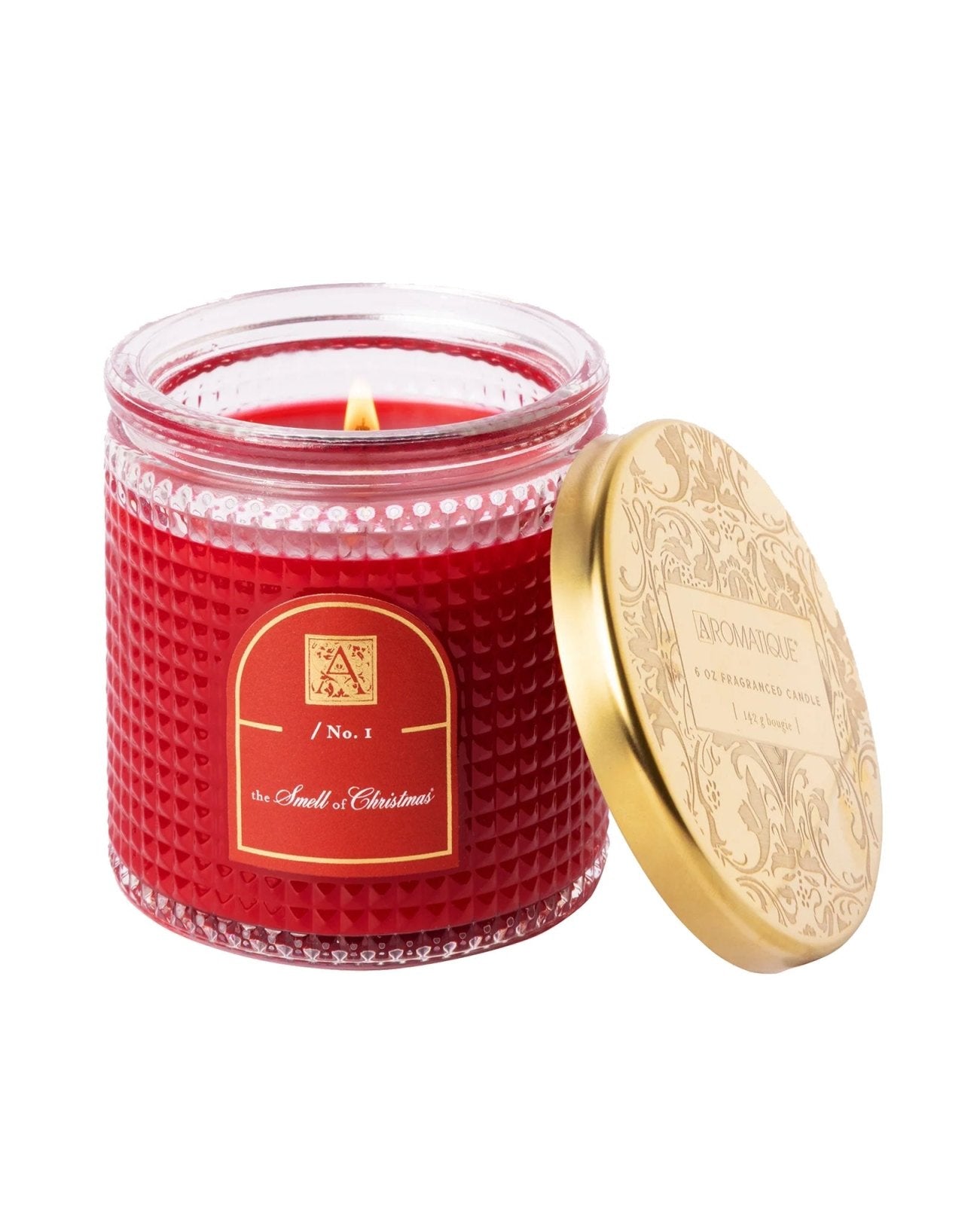 The smell of Christmas textured Glass Candle 6oz - Candle - shop_name