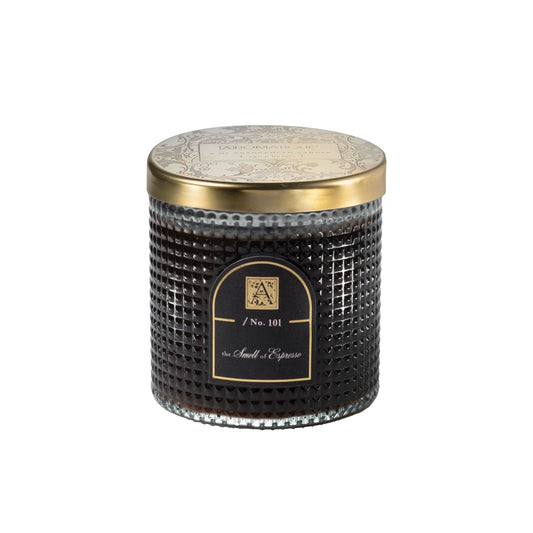 The smell of Espresso textured Glass Candle 6oz - Candle - shop_name