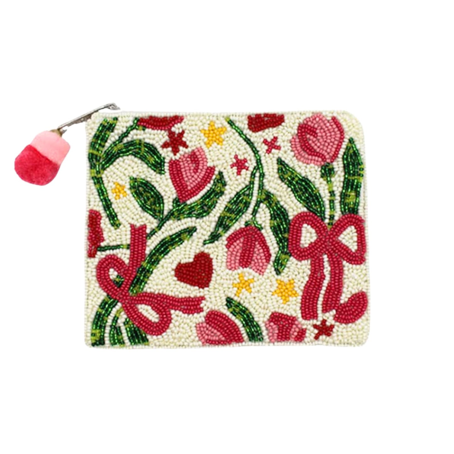 Pochette de Noël à carreaux et perles