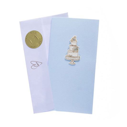 Cream Wedding Cake Handmade Money Holder Card