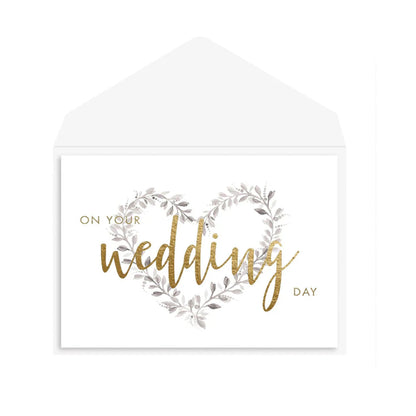 Heart Wreath Wedding Card