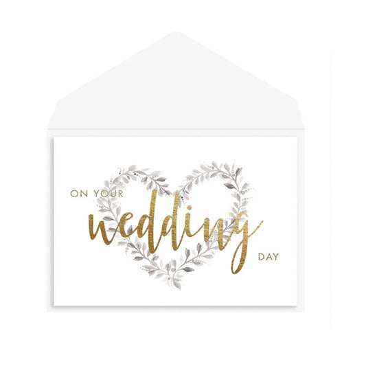 Heart Wreath Wedding Card