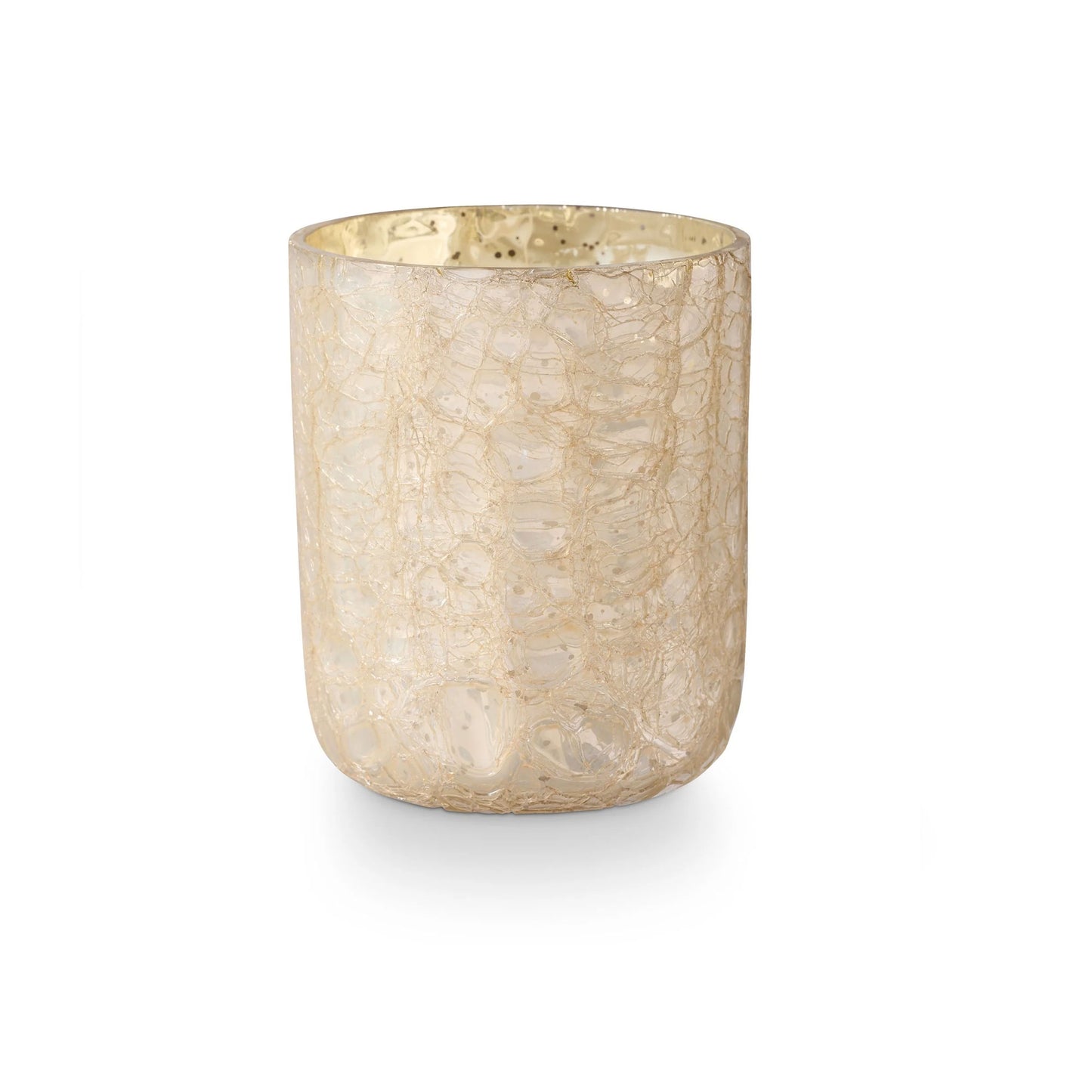 Winter White Small Boxed Crackle Glass Candle