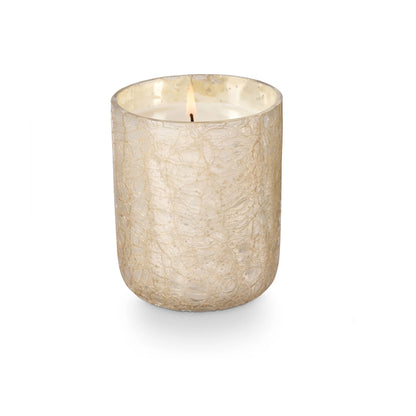 Winter White Small Boxed Crackle Glass Candle