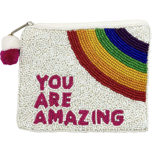 You Are Amazing Beaded Coin Pouch - For Her - shop_name